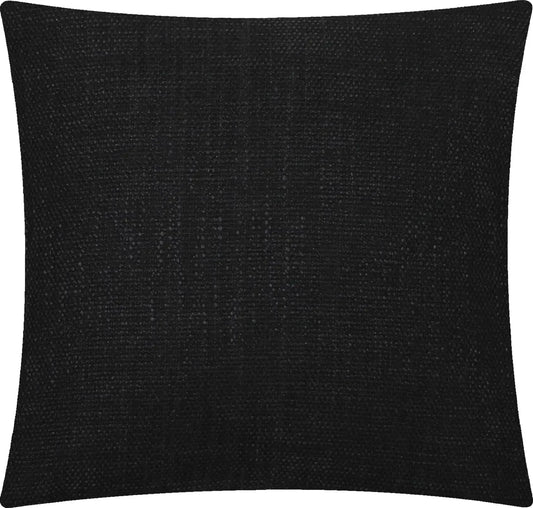 Solid Texture Polyester Square Decorative Throw Pillow, 18" x 18", Black