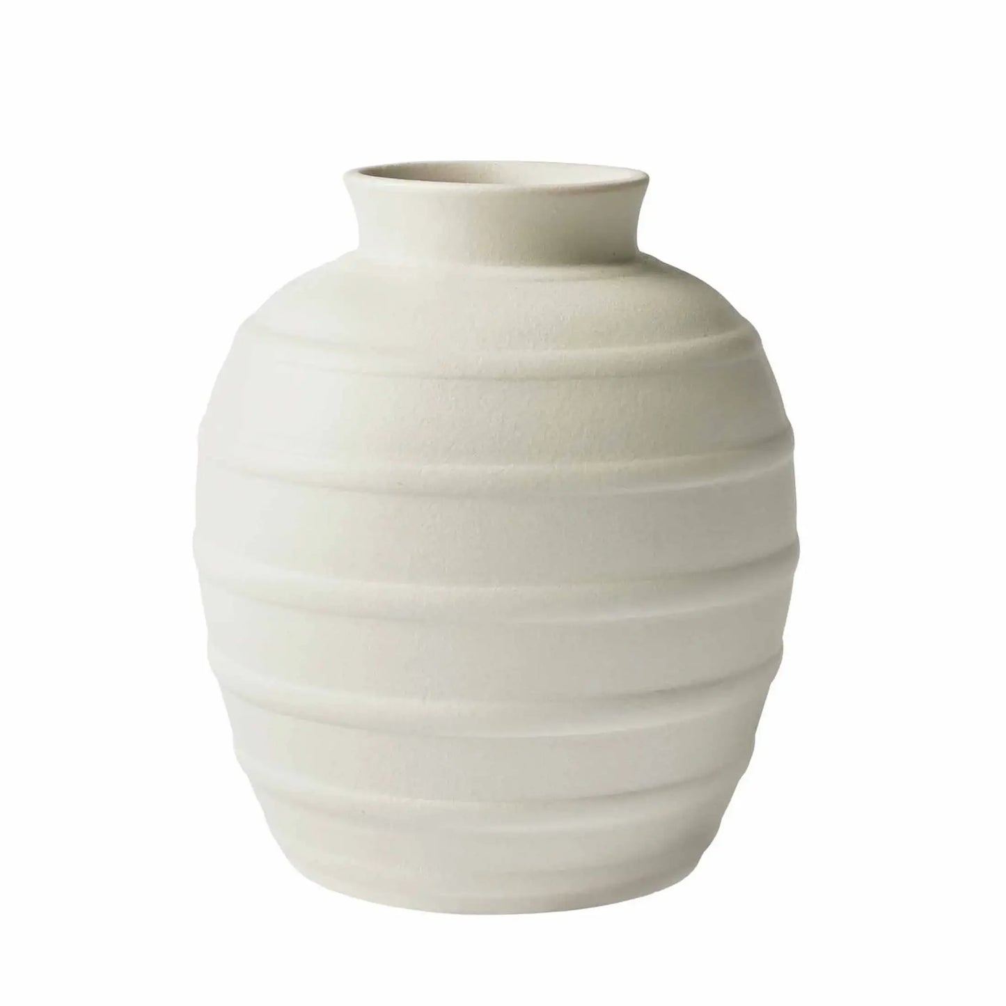 Better Homes & Gardens 8" White Textured Ribbed Ceramic Vase, Elegant Home Decor Accent