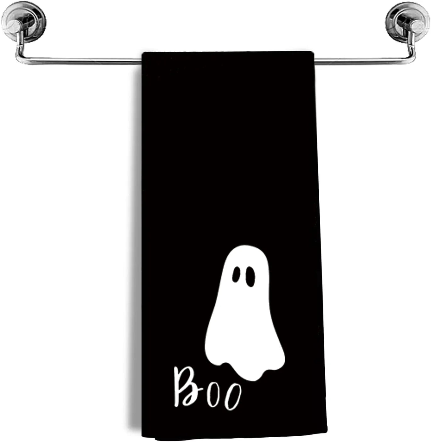 1pcs Black Ghost Boo Halloween Kitchen Towels Dish Towels Trick or Treat Hand Towels Halloween Bathroom Decor Gift for Host Home