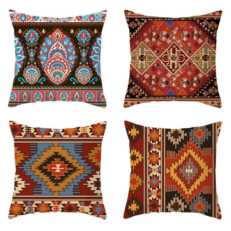1/4pcs Bohemian Throw Pillows Case Sofa Cushions Decorative Linen Comfortable Geometric Cushion Cover Home Pillowcase Multi-Styl