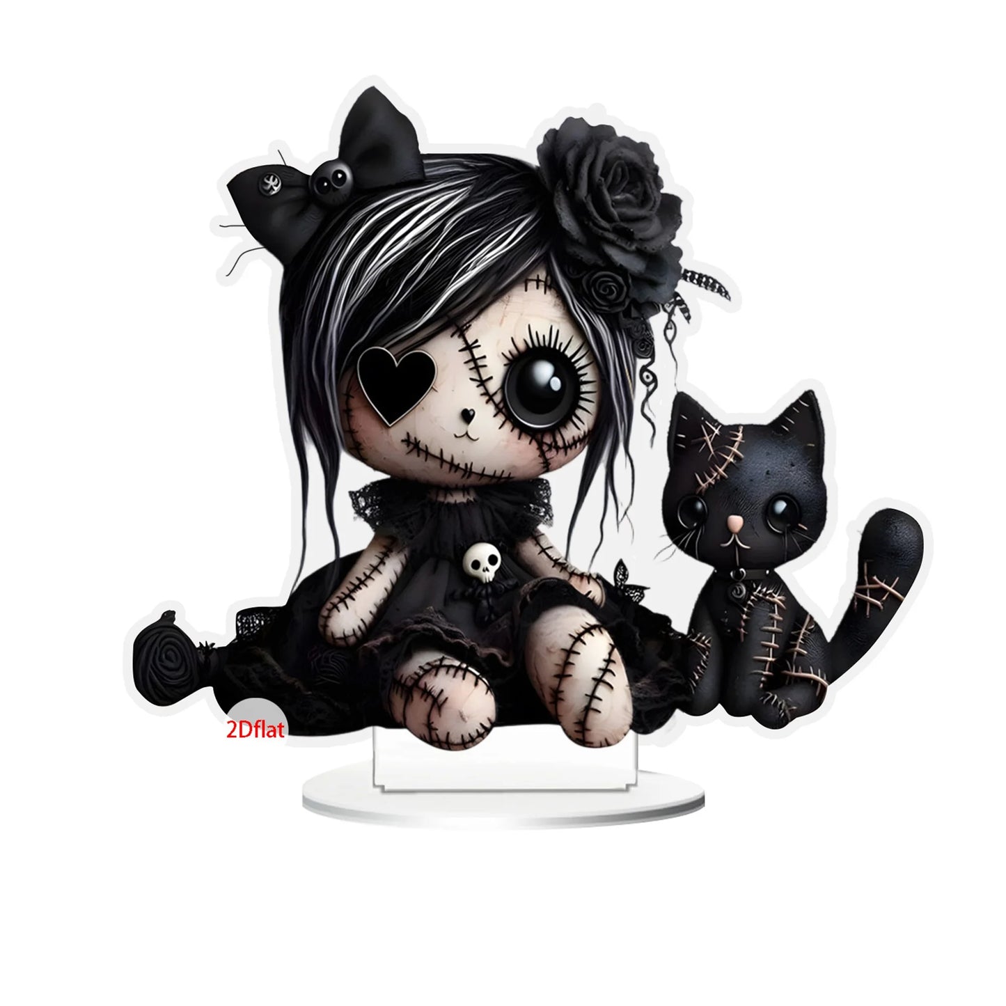 Halloween Tabletop Decor 3D Acrylic Ghostly Figure Haunted House Miniature Spooky Doll for Office Home Party Display