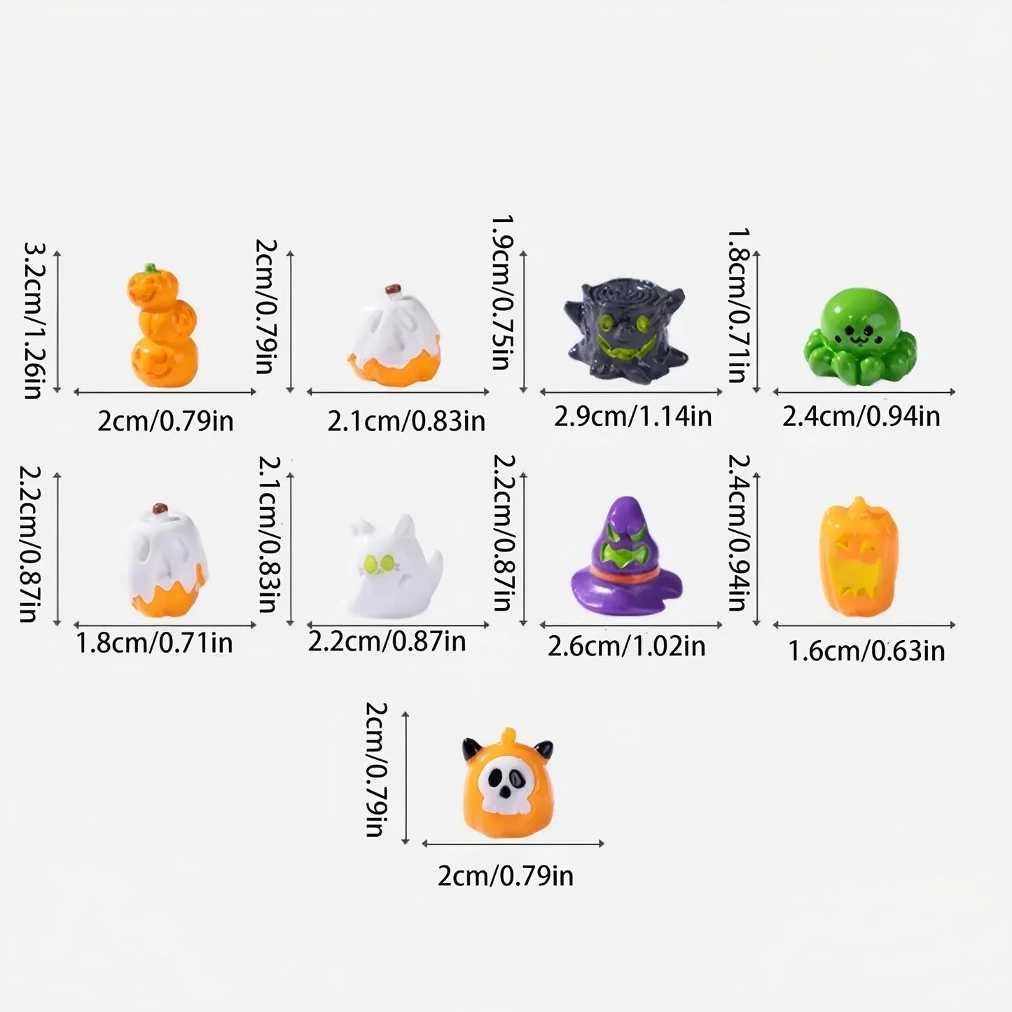 20 pcs Mini Ghost Halloween Figures Resin Miniature Animals Garden Decoration.Dollhouse Micro Landscape Accessories