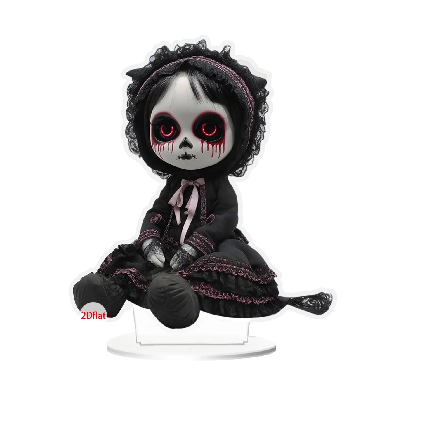 Halloween Tabletop Decor 3D Acrylic Ghostly Figure Haunted House Miniature Spooky Doll for Office Home Party Display