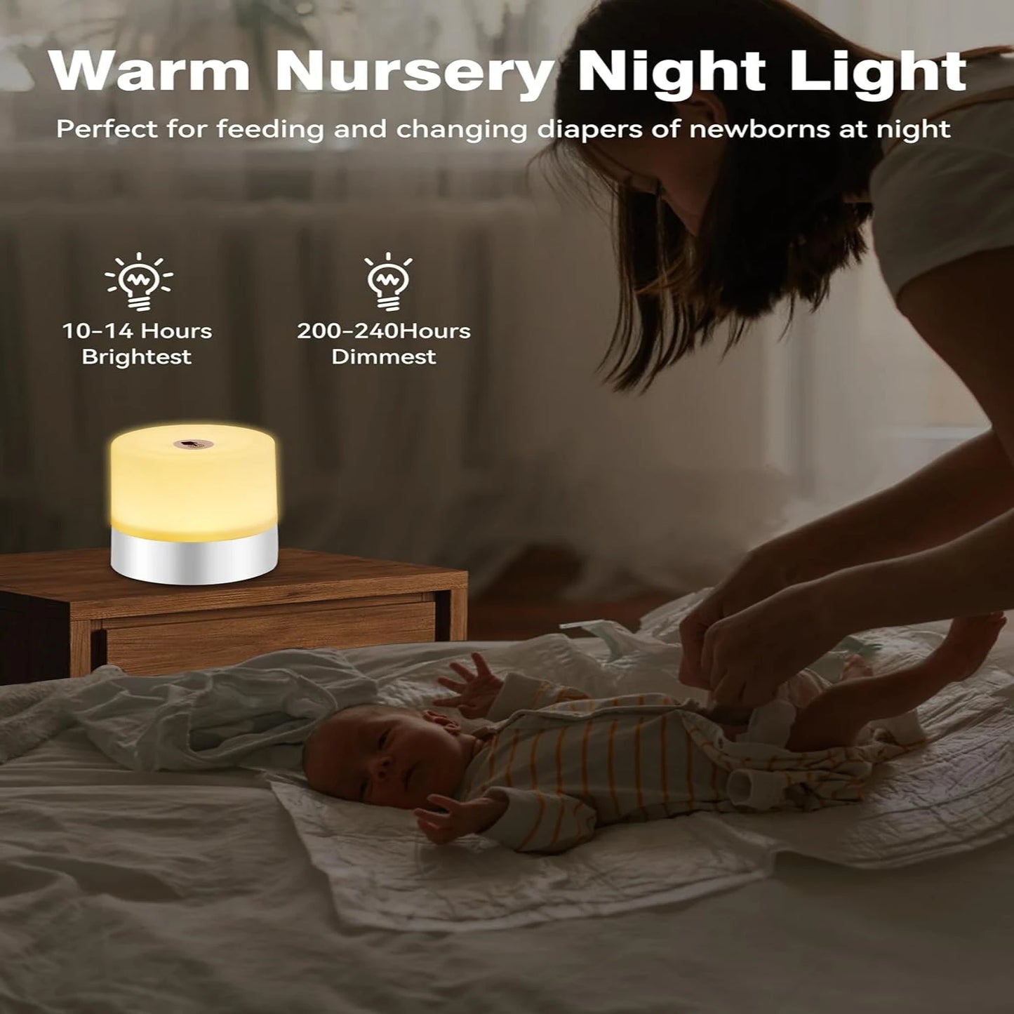 this sophisticated LED night light. Illuminate your surroundings with this chic and trendy portable light. Elevate the atmospher