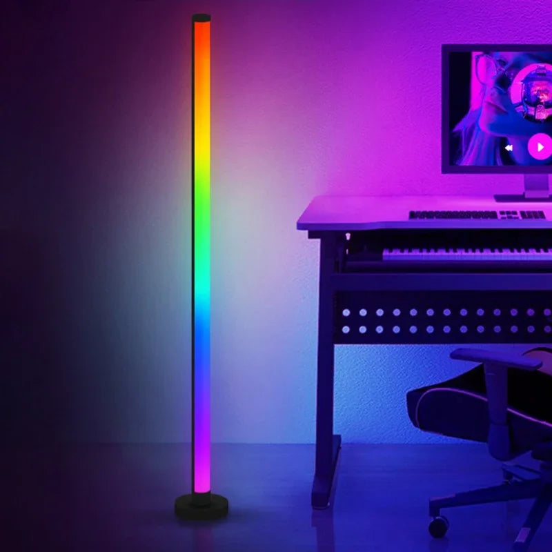 Smart RGB Floor Lamp with Music Sync  Modern Mood Lighting LED Stand Lights for Bedroom Game Room Living Room Decor