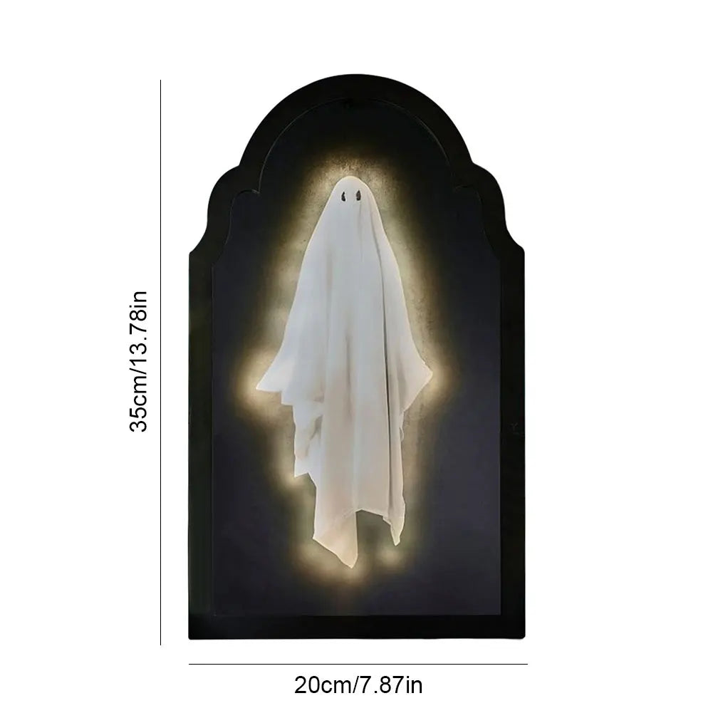 Halloween Ghost Mirror Night Light Cute Halloween Home Accessories Spooky Halloween Hologram Ghost Hallowmas Decor 35/50cm