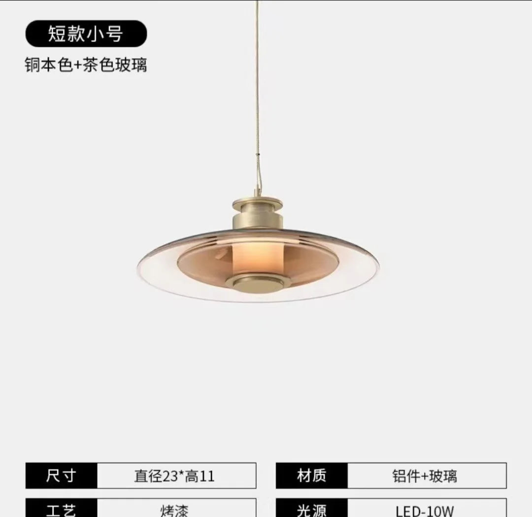Modern Minimalist Amber Glass Disc Wall Lamp Led Bedroom Living Room Golden Black Indoor Home Decoration Sconce Lighting Fixture