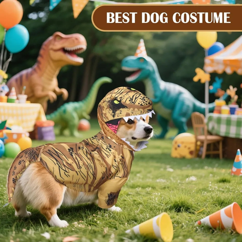 T. Rex Dog Costume Dinosaur Dog Costume Halloween Dino Pet Clothes for Pet Cat Halloween Party Cosplay Events Photo Props, Mediu