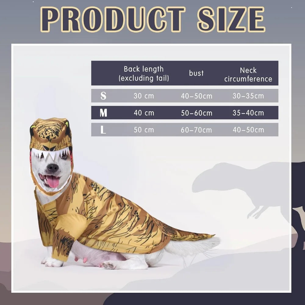T. Rex Dog Costume Dinosaur Dog Costume Halloween Dino Pet Clothes for Pet Cat Halloween Party Cosplay Events Photo Props, Mediu