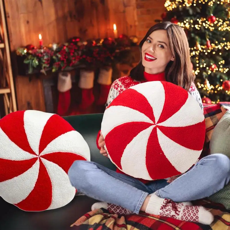 Candy Cane Pillow Comfortable Soft Christmas Pillows Bright Colors Throw Pillows Plushies Pillow Toy For Men Women Children