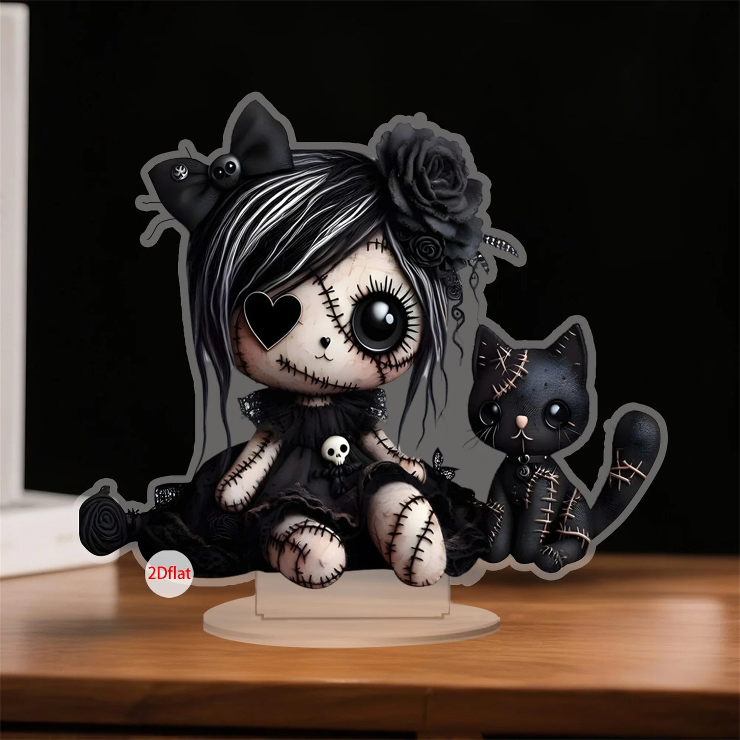 Halloween Tabletop Decor 3D Acrylic Ghostly Figure Haunted House Miniature Spooky Doll for Office Home Party Display
