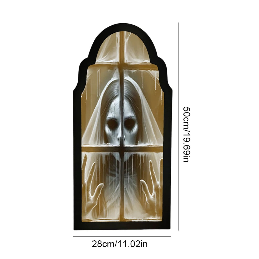 Halloween Ghost Mirror Night Light Cute Halloween Home Accessories Spooky Halloween Hologram Ghost Hallowmas Decor 35/50cm