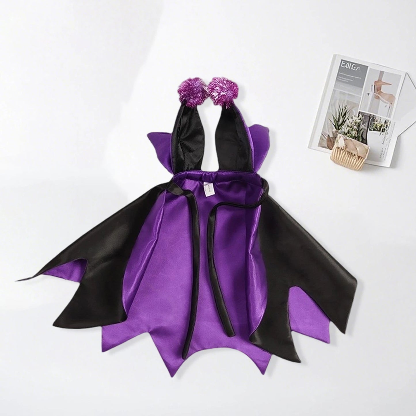 Halloween Pet Costume Set Funny Devil Cosplay Outfit with Cape and Tie-up Collar for Dog Cat Party Supplies and Accessories