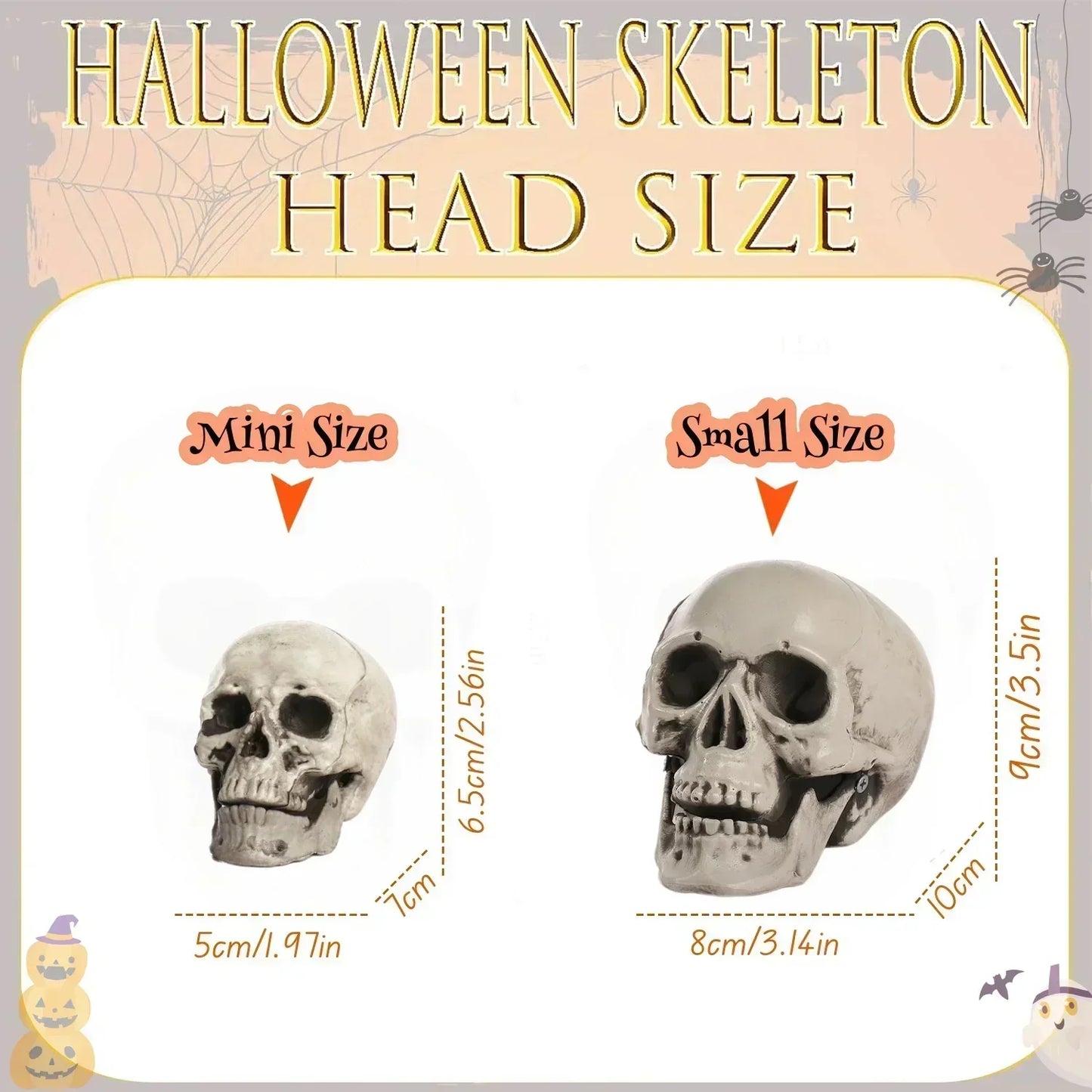 6-20PCS Mini Halloween Skulls Heads Small Skeleton Heads Skeleton Head Figurines Props for Party Bar Home Table Decor