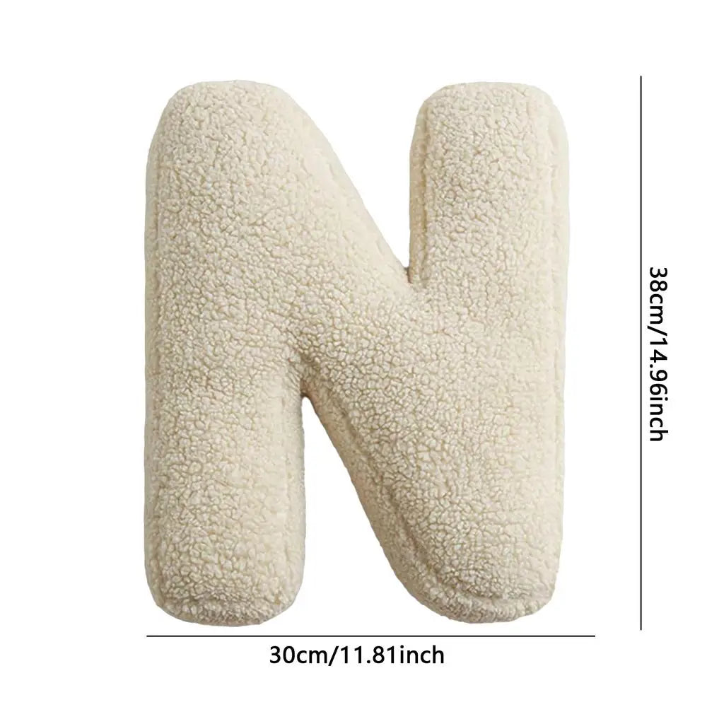 Soft Initial Throw Cushion Plush English Alphabet Cushion Decorative English Letters Pillow A to Z Initial Letter Pillow