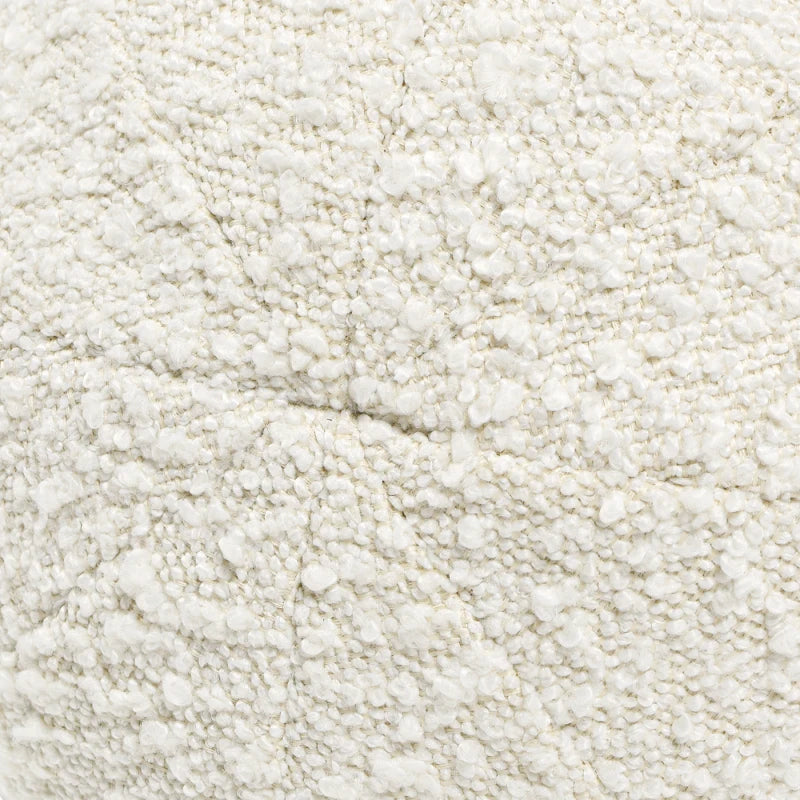Luna 12 Round Sphere Accent Ball Throw Pillow, Ivory White Boucle