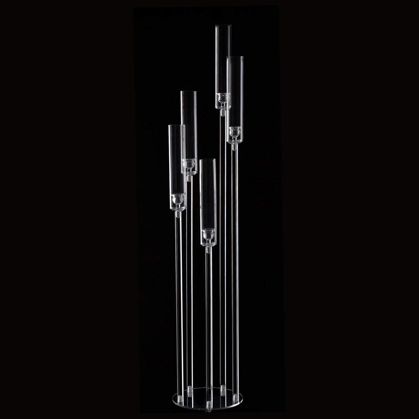 10PCS Acrylic 5 Arm Candelabra Clear Floor Candelabra for Wedding Candlestick Holder for Table Centerpiece Ceremony Party Home