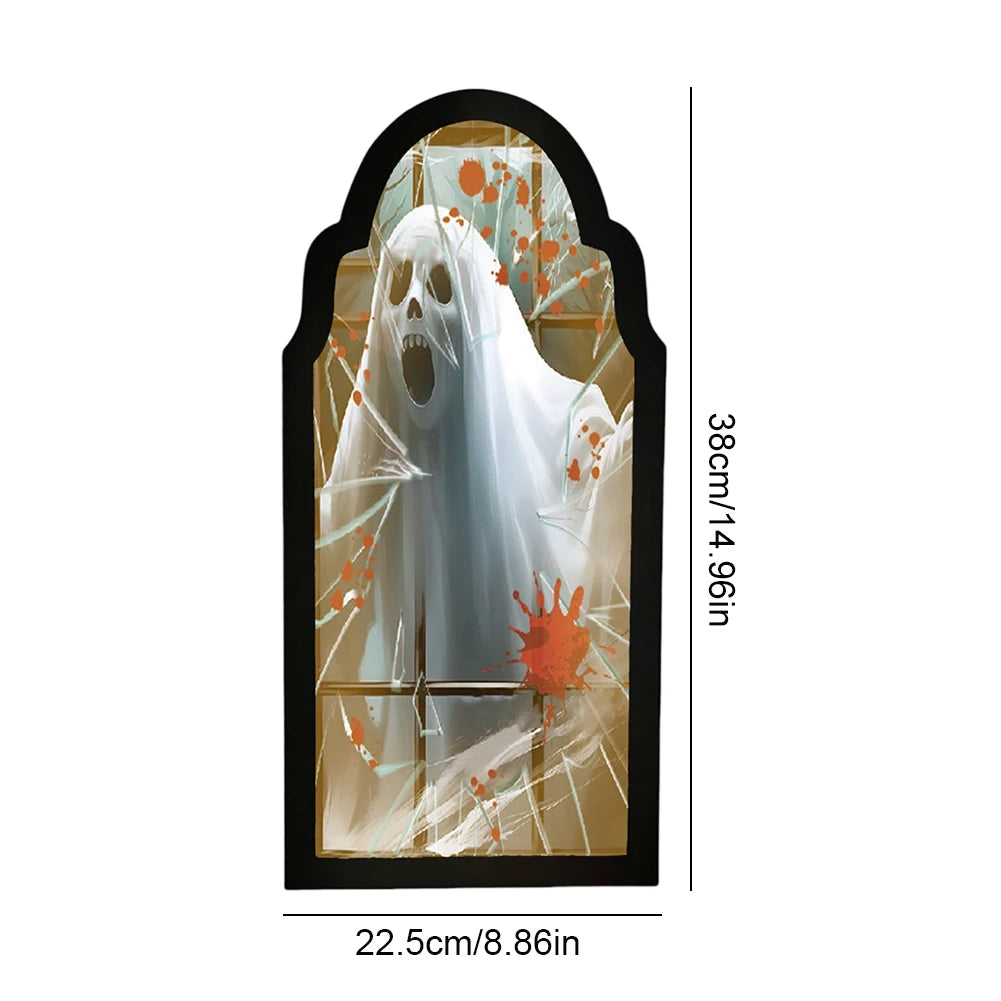 Halloween Ghost Mirror Night Light Cute Halloween Home Accessories Spooky Halloween Hologram Ghost Hallowmas Decor 35/50cm