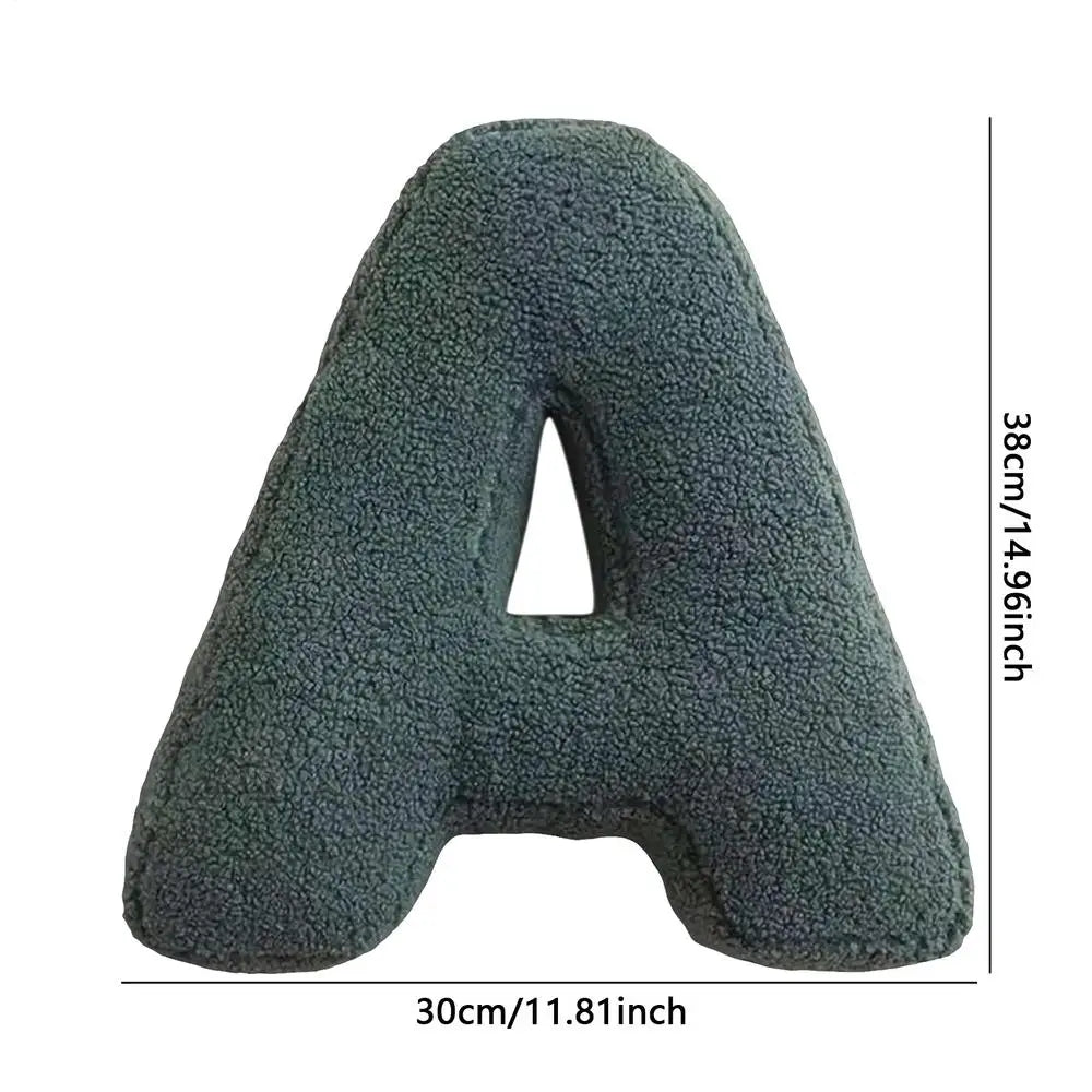 Soft Initial Throw Cushion Plush English Alphabet Cushion Decorative English Letters Pillow A to Z Initial Letter Pillow