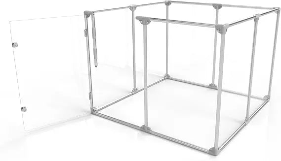 36" Tall Medium Lucidium Pet Pen, Silver