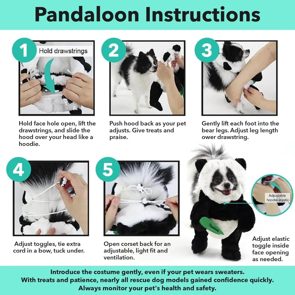 Pandaloon Dog Halloween Costume - As Seen on Shark Tank - Patented - Funny Costume with Arms for Small and Medium Dogs and Cats