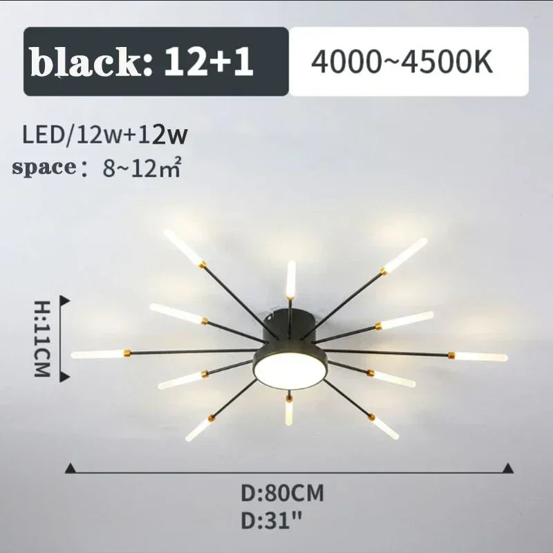 2025 Fireworks Design Ceiling Pendant Light for Living Room Bedroom Lighting Kitchen Chandelier Indoor LED Intelligent