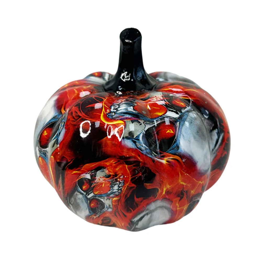 Horror Skull Halloween Pumpkin Decoration Resin Pumpkin Figurines Halloween Pumpkin Desktop Ornaments for Home Decor
