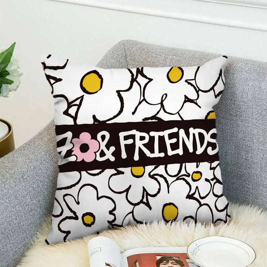 Cute Zo-friend Pillow Case Double-Sided Printing Cushion Cover 45x45 Decorative Cushions Sofa Home Decor Soft Pillowcase