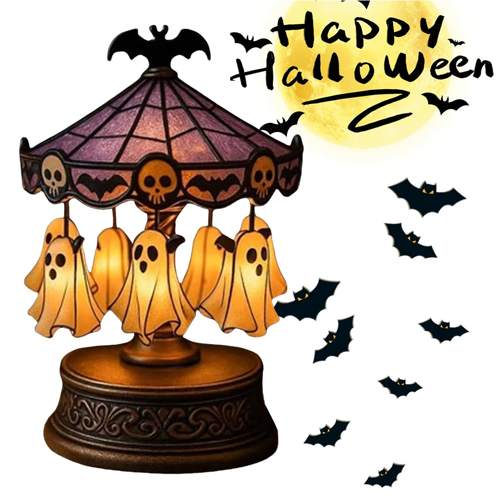 Halloween Spooky Ghost Carousel Ghost Carousel Lights Halloween Spooky Ghost Carousel Lamp Decorations For Home Bedroom Indoor