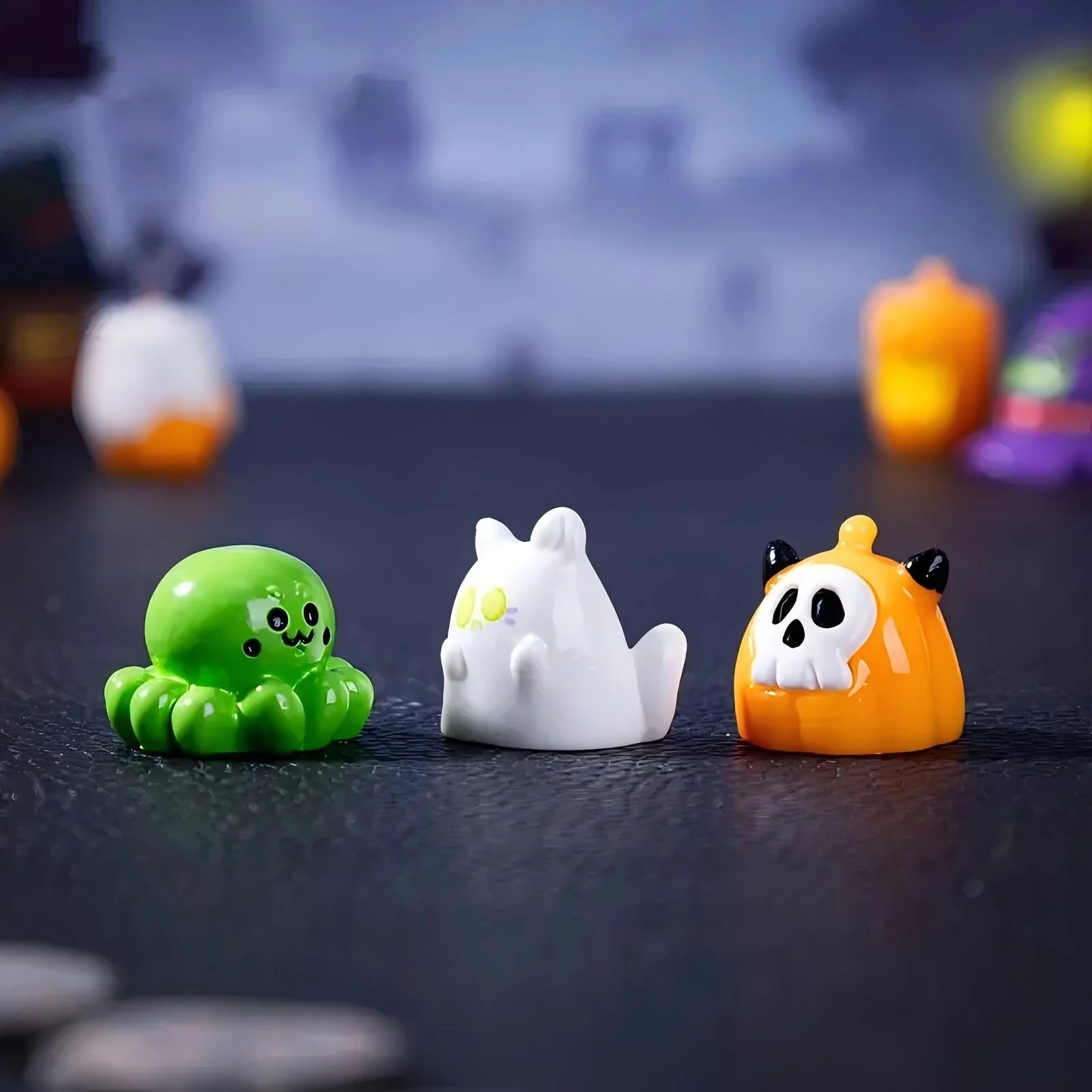 20 pcs Mini Ghost Halloween Figures Resin Miniature Animals Garden Decoration.Dollhouse Micro Landscape Accessories