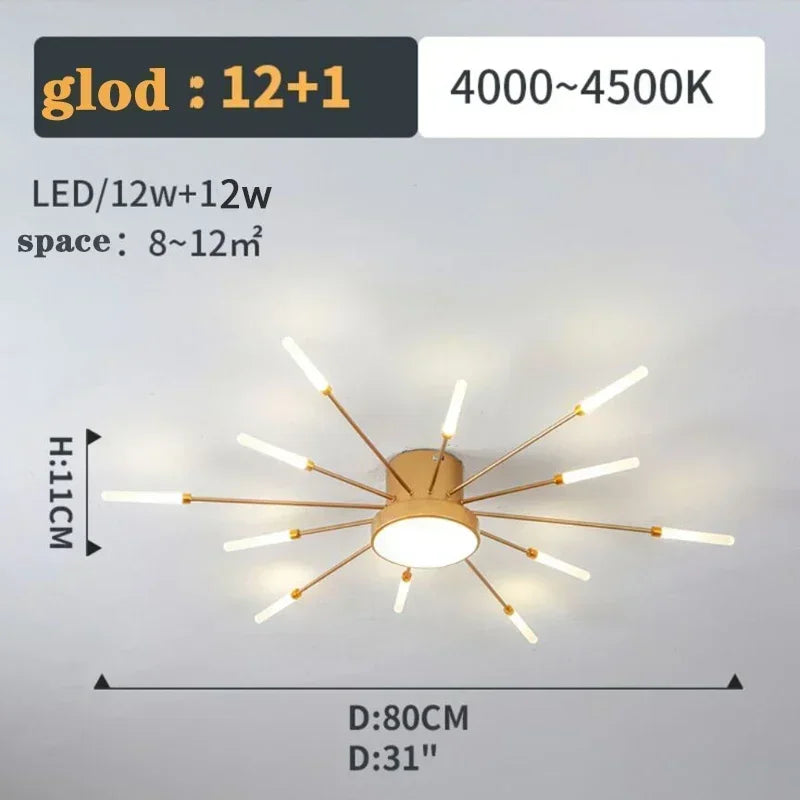 2025 Fireworks Design Ceiling Pendant Light for Living Room Bedroom Lighting Kitchen Chandelier Indoor LED Intelligent