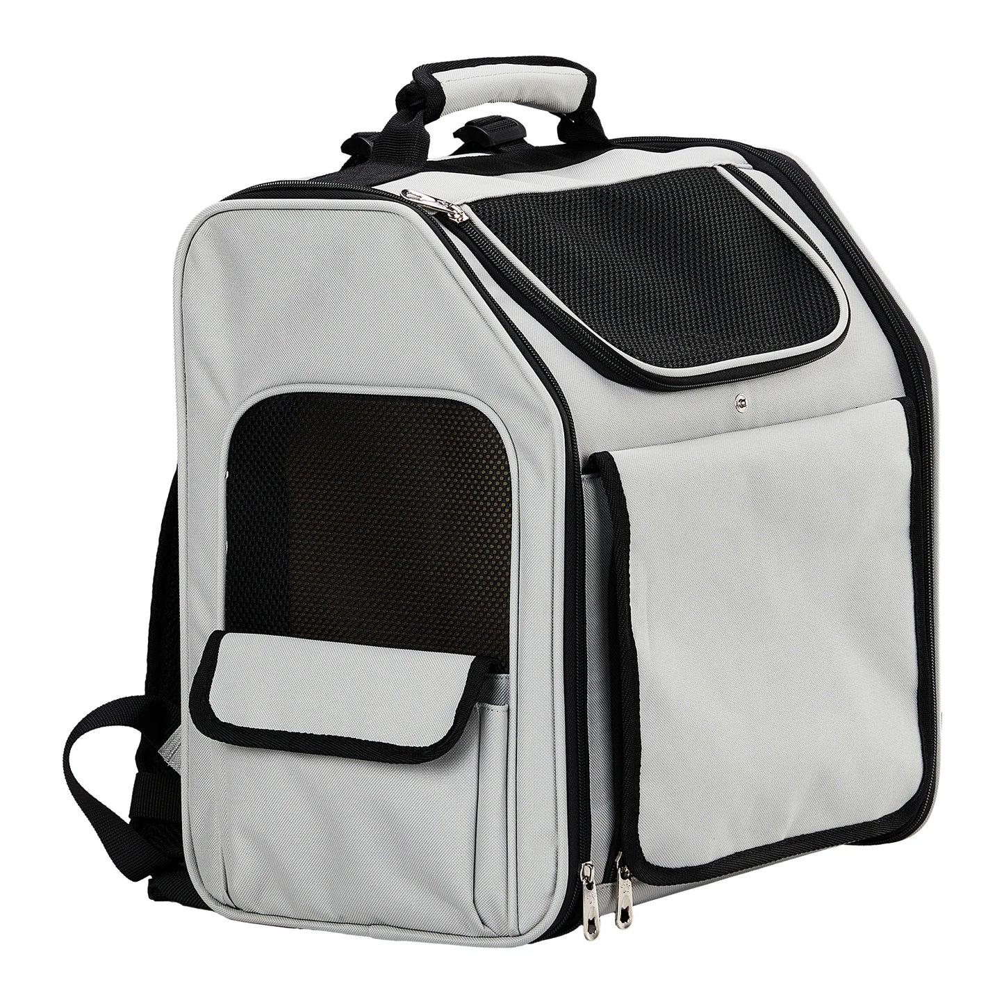 Pet Carrier Backpack, Expandable Cat Dog Carrier with Back Extension, Breathable Mesh Travel Backpack for Small Dogs Cats, Soft