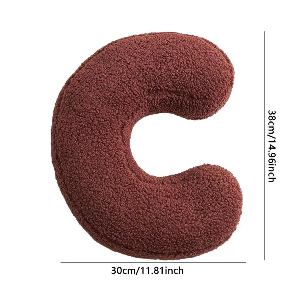 Soft Initial Throw Cushion Plush English Alphabet Cushion Decorative English Letters Pillow A to Z Initial Letter Pillow