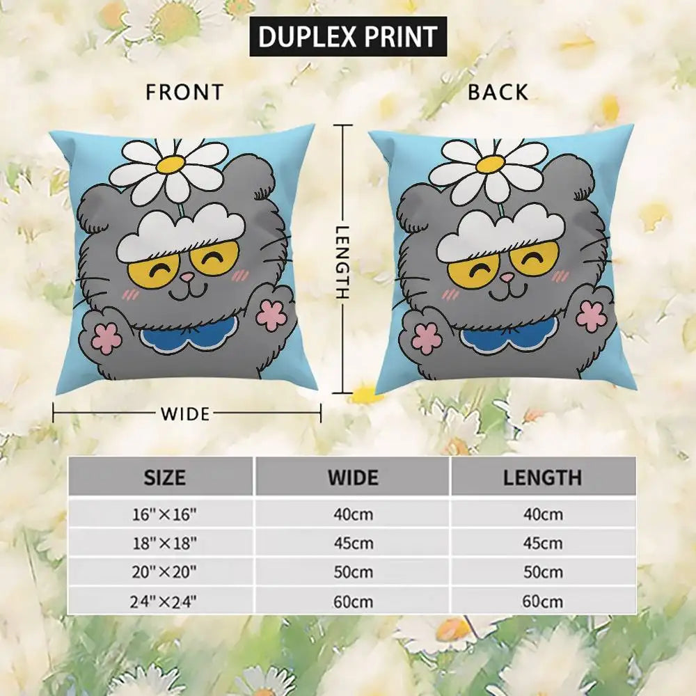 Cute Zo-friend Pillow Case Double-Sided Printing Cushion Cover 45x45 Decorative Cushions Sofa Home Decor Soft Pillowcase