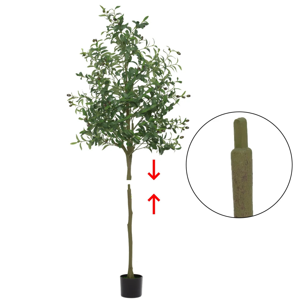 6ft 7ft Artificial Olive Tree Ornaments Fake Potted Olive Tree For Modern Home Office Living Room Floor Decor