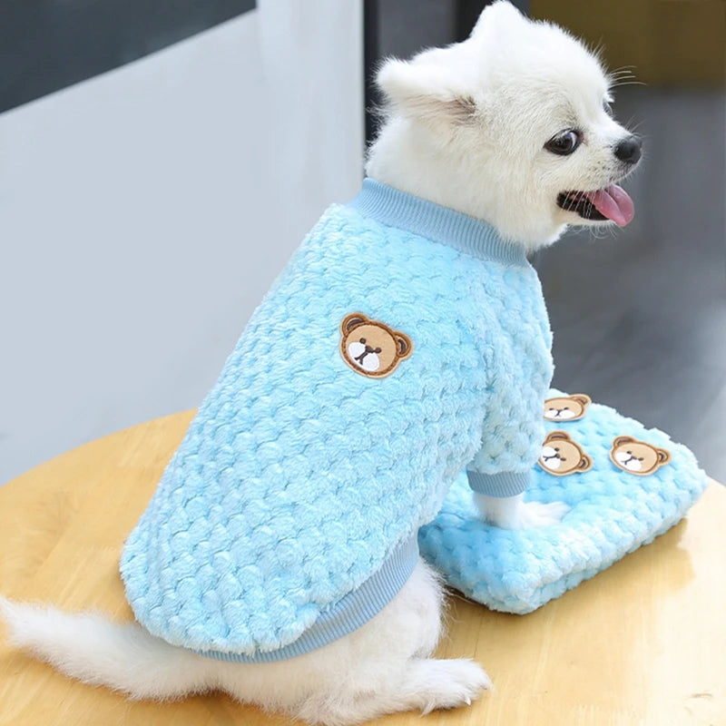 Soft Fleece Warm Pet Clothes for Small Puppy Dog Pullover Coat Autumn Winter Chihuahua Vest French Bulldog Yorkie Jacket Costume