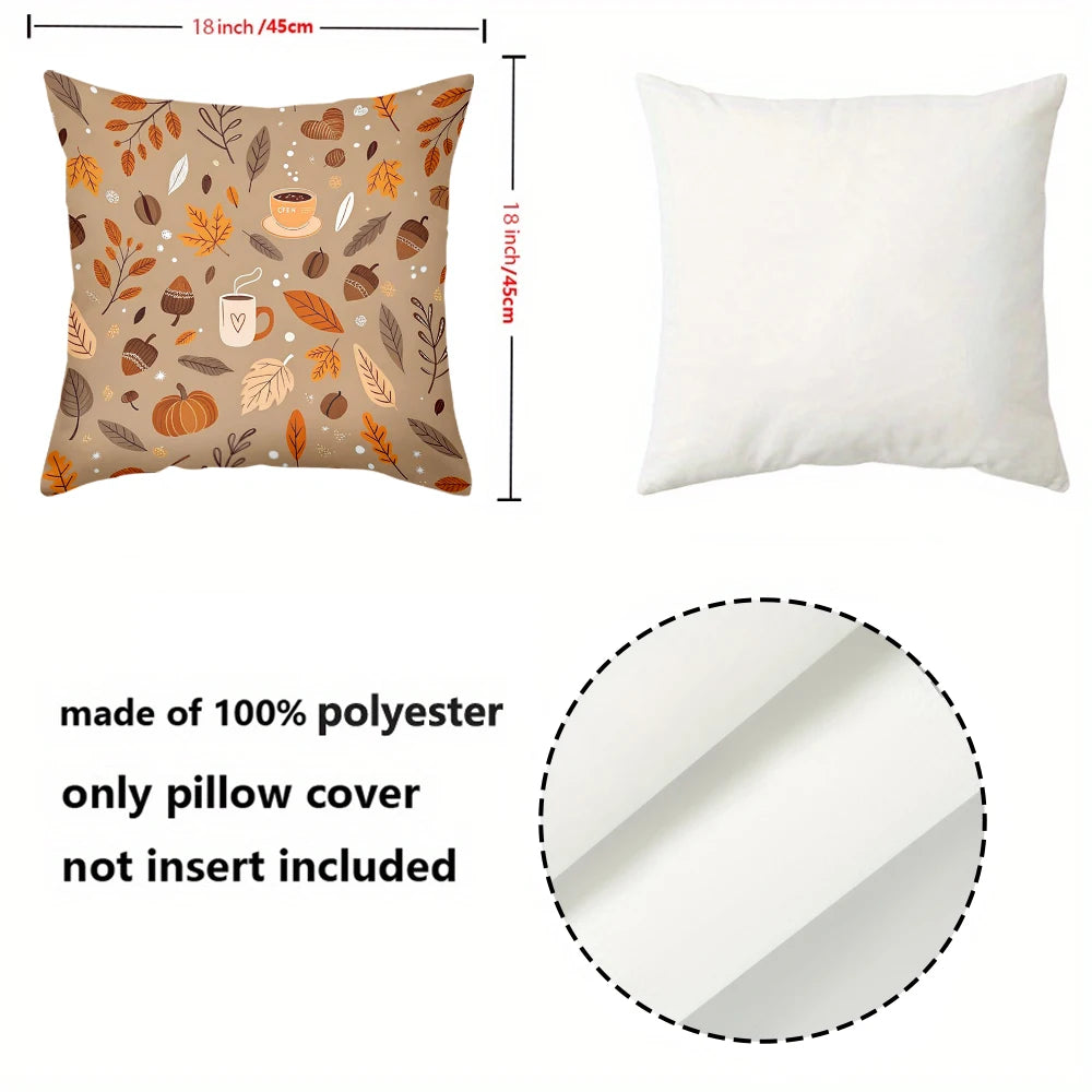 1 Pieces -2D flat printing Autumn Pattern Throw Pillow Cushions Polyester pillowcase sofa decorative cushion cover