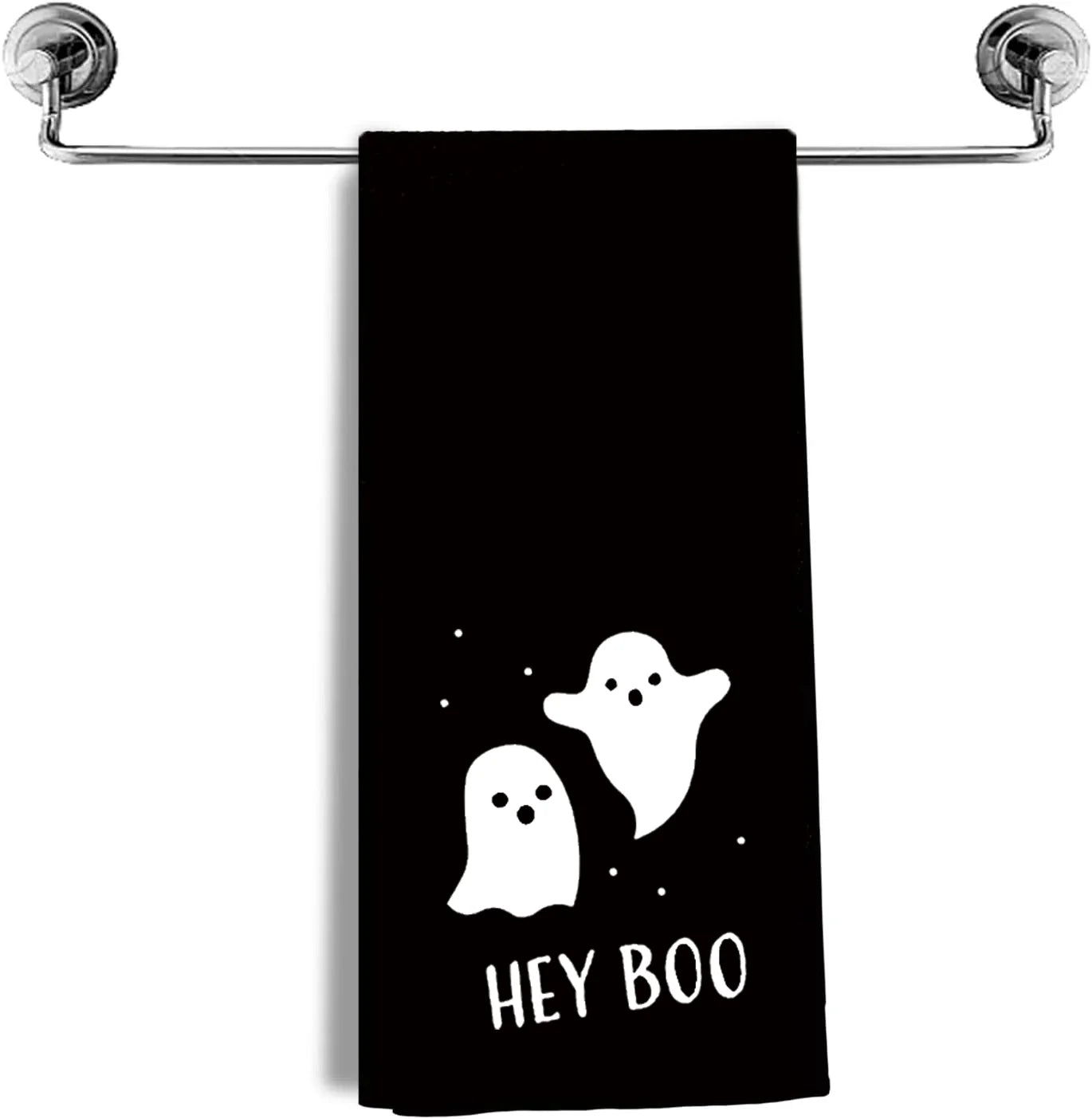 1pcs Black Ghost Boo Halloween Kitchen Towels Dish Towels Trick or Treat Hand Towels Halloween Bathroom Decor Gift for Host Home