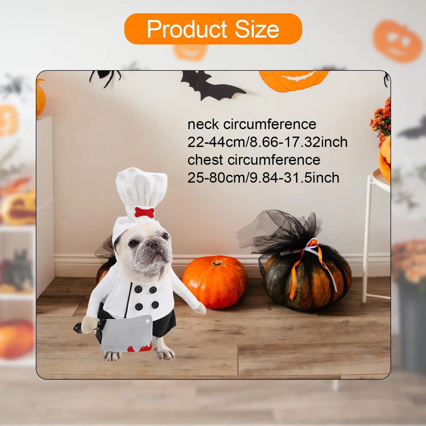 Pet Chef Hat Costume Set Dog Halloween Costume for Stage Performance Holiday