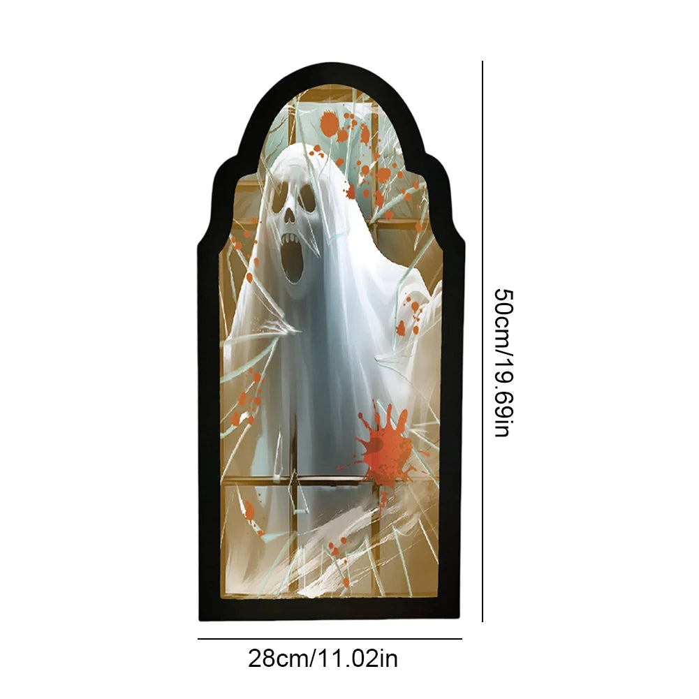 Halloween Ghost Mirror Night Light Cute Halloween Home Accessories Spooky Halloween Hologram Ghost Hallowmas Decor 35/50cm