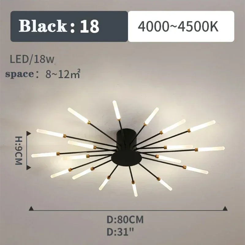 2025 Fireworks Design Ceiling Pendant Light for Living Room Bedroom Lighting Kitchen Chandelier Indoor LED Intelligent