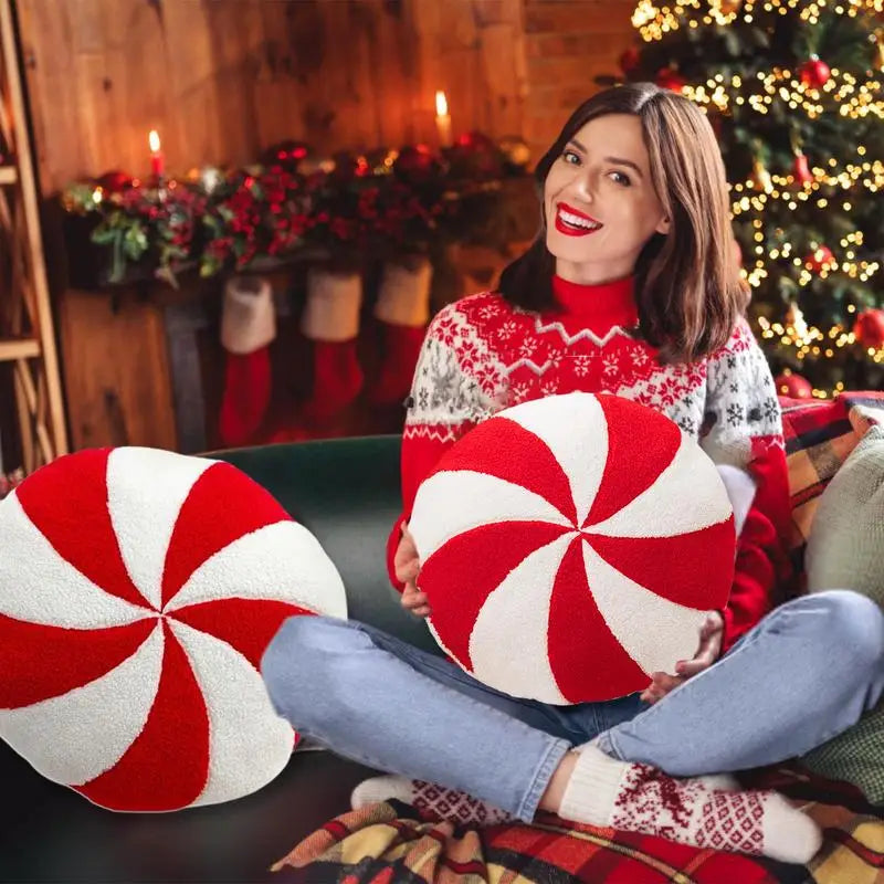 Candy Cane Pillow Comfortable Soft Christmas Pillows Bright Colors Throw Pillows Plushies Pillow Toy For Men Women Children