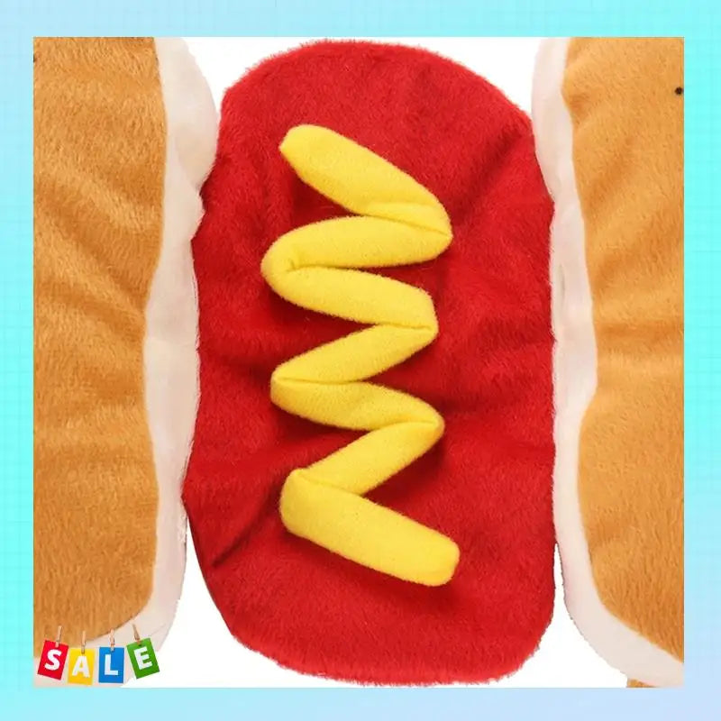 A56X Pet Funny Costume Hot Dog Dress Up, Cute Cat And Puppy Costume Small And Medium Dogs Halloween Party Role Play Gift