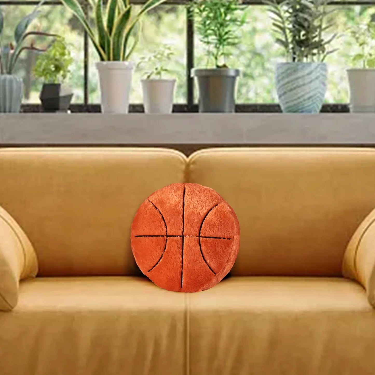 Plush Soccer Ball Throw Pillow Cushion Sports Basketball Rugby Baseball Birthday Gift Football Basketball Sports Fan Present