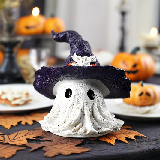 Spooky Halloween Pumpkin Lantern Decoration LED Light Up Jack O Lantern Figurine for Home Party Holiday Decor