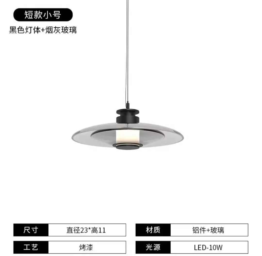 Modern Minimalist Amber Glass Disc Wall Lamp Led Bedroom Living Room Golden Black Indoor Home Decoration Sconce Lighting Fixture