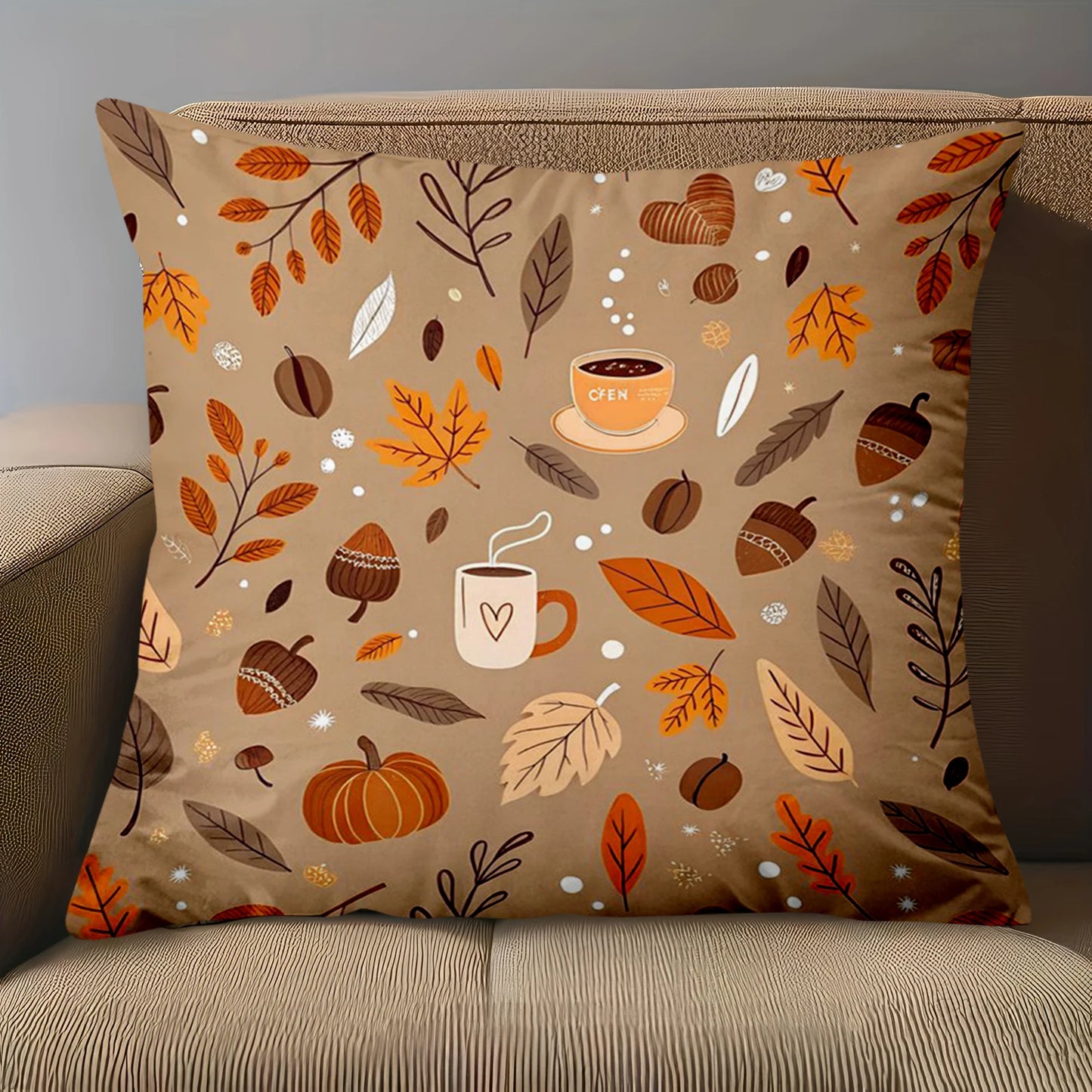 1 Pieces -2D flat printing Autumn Pattern Throw Pillow Cushions Polyester pillowcase sofa decorative cushion cover