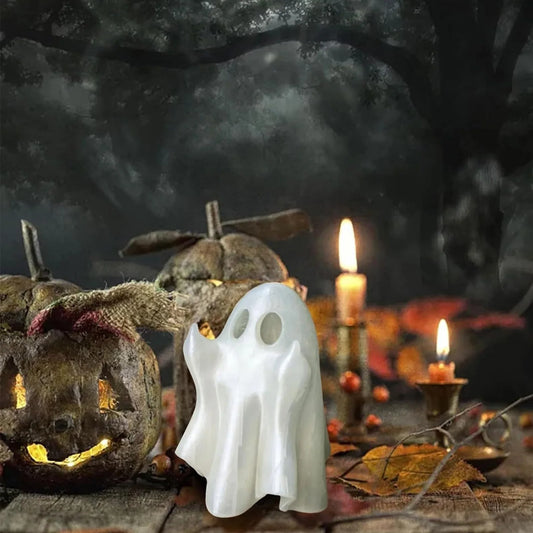 Cute Ghost Sculpture Resin Ghost Statue Small Scary Halloween Ghost Sculpture Figurine Rude Ghost Ornament for Home  Decor