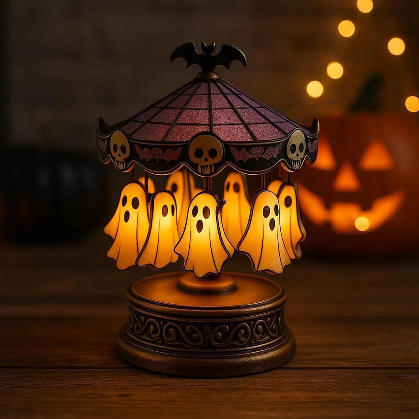 Halloween Spooky Ghost Carousel Ghost Carousel Lights Halloween Spooky Ghost Carousel Lamp Decorations For Home Bedroom Indoor