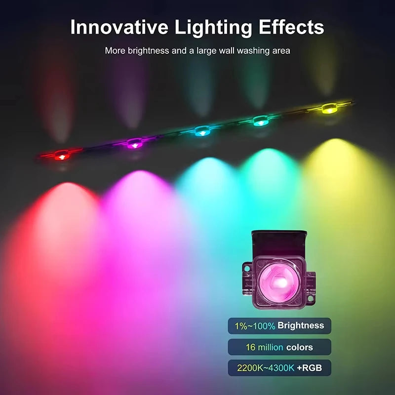 200FT 120 LEDs Permanent Outdoor Eaves Lights Smart RGBIC LED Lights Festival Flashing Lighting Fairy String Holiday Lighting
